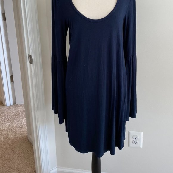 CHASER Long Sleeve Navy Pull Over Dress, Sz Small - Picture 5 of 6